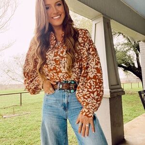 Floral Orange Women's Top